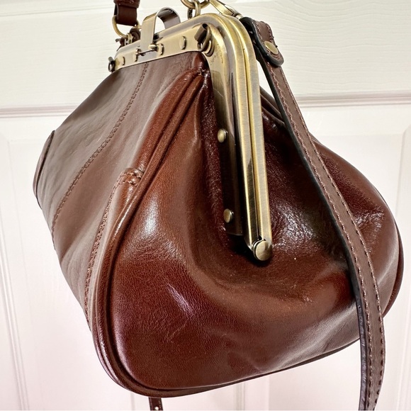 Gianni Conti Doctor Handbag | Brown Leather & Brass | NWT - Picture 5 of 16